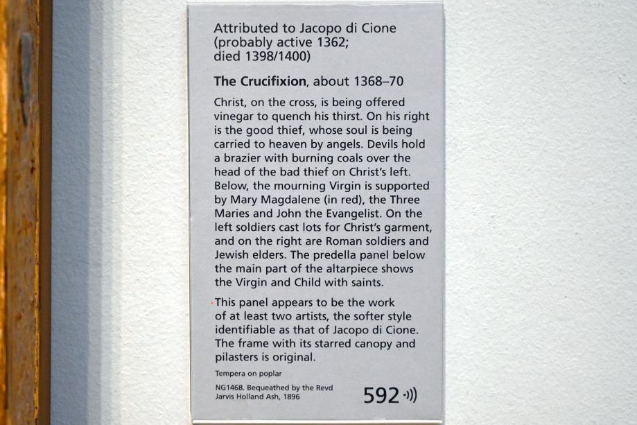 Jacopo di Cione (1369–1370), Kreuzigung, London, National Gallery, Saal 60, um 1368–1370, Bild 2/2