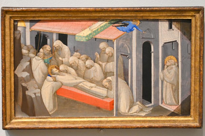 Lorenzo Monaco (Piero di Giovanni) (1387–1415), Tod des Heiligen Benedikt, London, National Gallery, Saal 60, 1407–1409