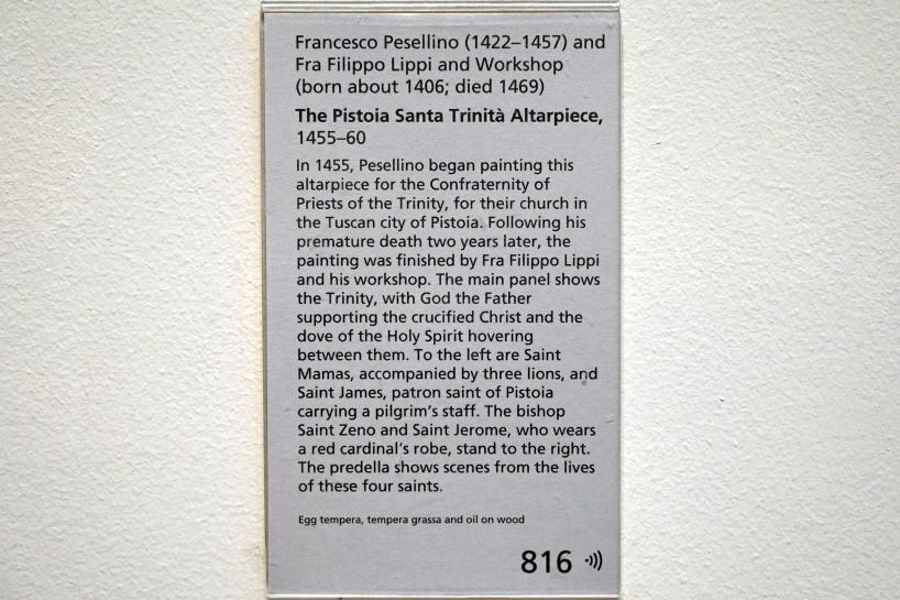Fra Filippo Lippi (1426–1462), Das Altarbild von Pistoia Santa Trinità, London, National Gallery, Saal 60, 1455–1460, Bild 3/3