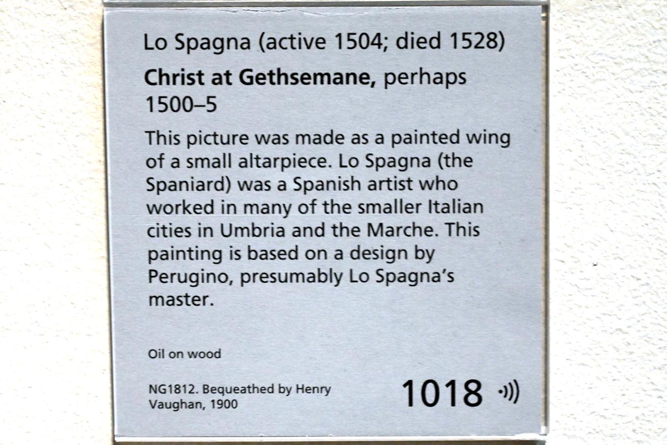 Lo Spagna (1502–1507), Christus am Ölberg, London, National Gallery, Saal 61, um 1500–1505, Bild 2/2