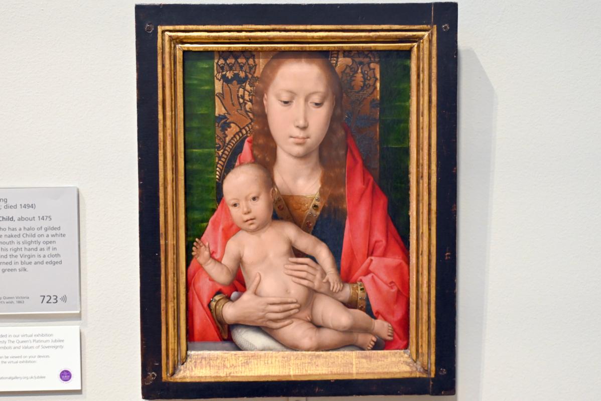 Hans Memling (1467–1491), Maria mit Kind, London, National Gallery, Saal 63, um 1475