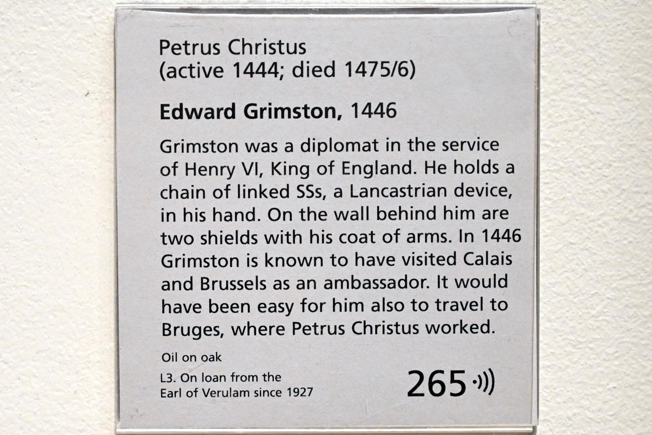 Petrus Christus (1446–1470), Porträt des Edward Grimston, London, National Gallery, Saal 63, 1446, Bild 2/2