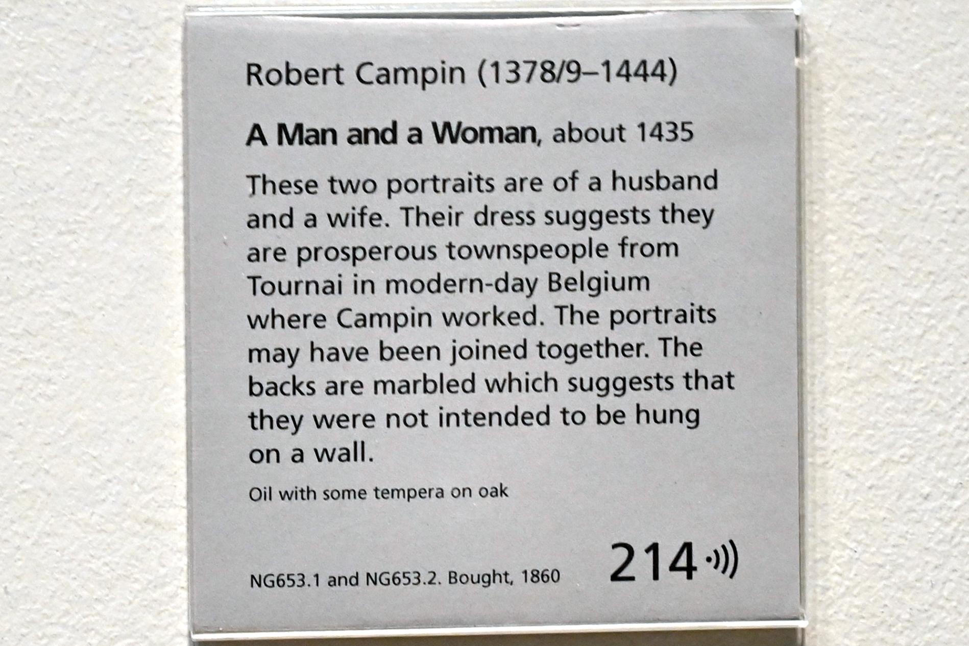 Robert Campin (1425–1435), Porträt einer Frau, London, National Gallery, Saal 63, um 1435, Bild 2/2