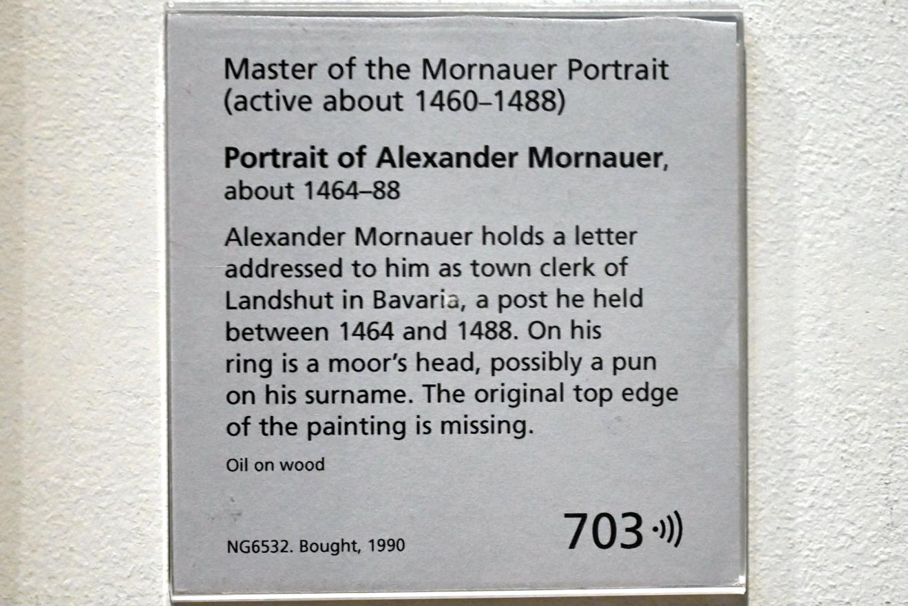 Meister des Mornauer-Porträts (1476), Porträt des Alexander Mornauer, London, National Gallery, Saal 65, um 1464–1488, Bild 2/2