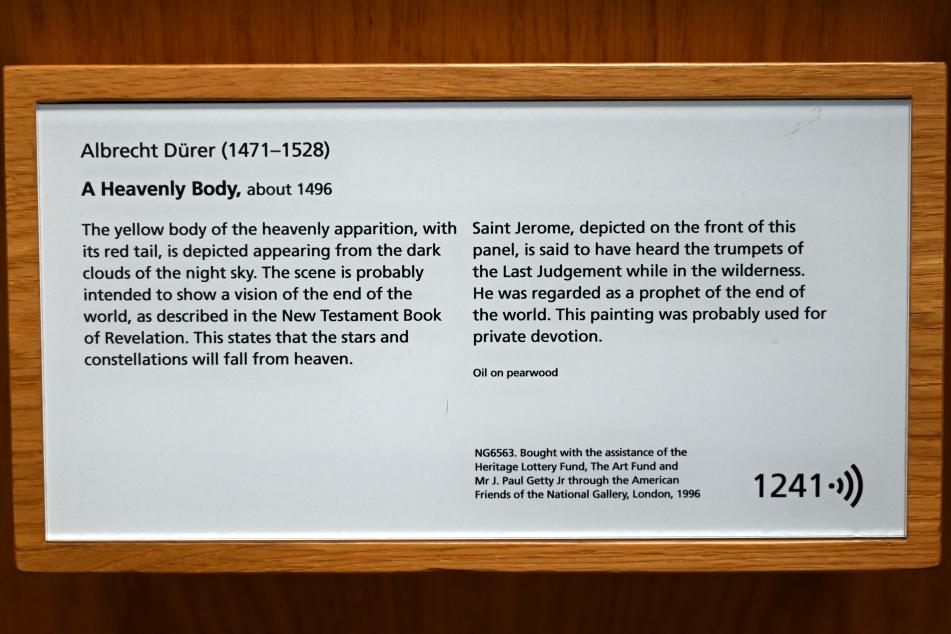 Albrecht Dürer (1490–1526), Himmelskörper, London, National Gallery, Saal 65, um 1496, Bild 2/2