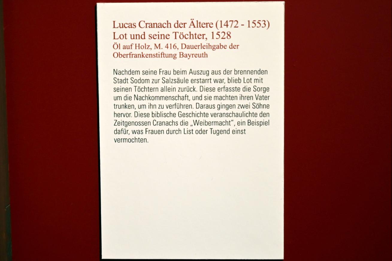 Lucas Cranach der Ältere (1502–1550), Lot und seine Töchter, Coburg, Kunstsammlungen der Veste Coburg, Altdeutsche Malerei, 1528, Bild 2/2