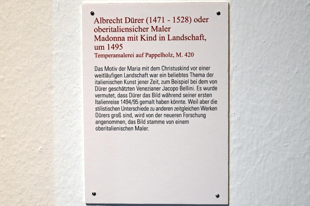 Madonna mit Kind in Landschaft, Coburg, Kunstsammlungen der Veste Coburg, Altdeutsche Malerei, um 1495, Bild 2/2