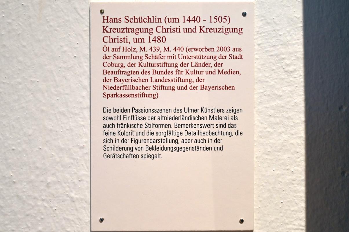 Hans Schüchlin (1480), Kreuztragung Christi, Coburg, Kunstsammlungen der Veste Coburg, Altdeutsche Malerei, um 1480, Bild 2/2