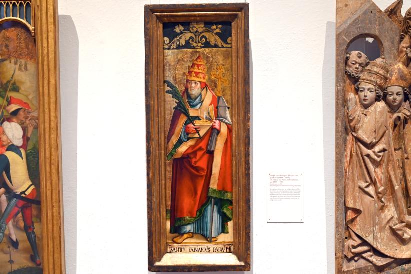 Joseph Weiß (1537), Hl. Fabian als Papst und Märtyrer, Coburg, Kunstsammlungen der Veste Coburg, Altdeutsche Malerei, um 1535–1540, Bild 1/2