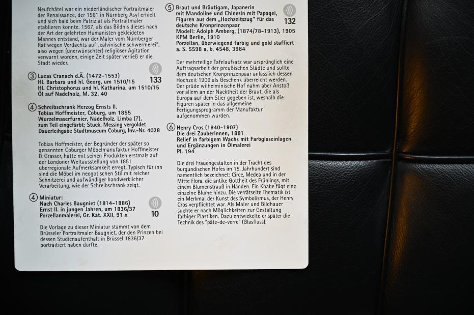 Henry Cros (1881), Die drei Zauberinnen, Coburg, Kunstsammlungen der Veste Coburg, Salon des Herzogs, 1881, Bild 2/2