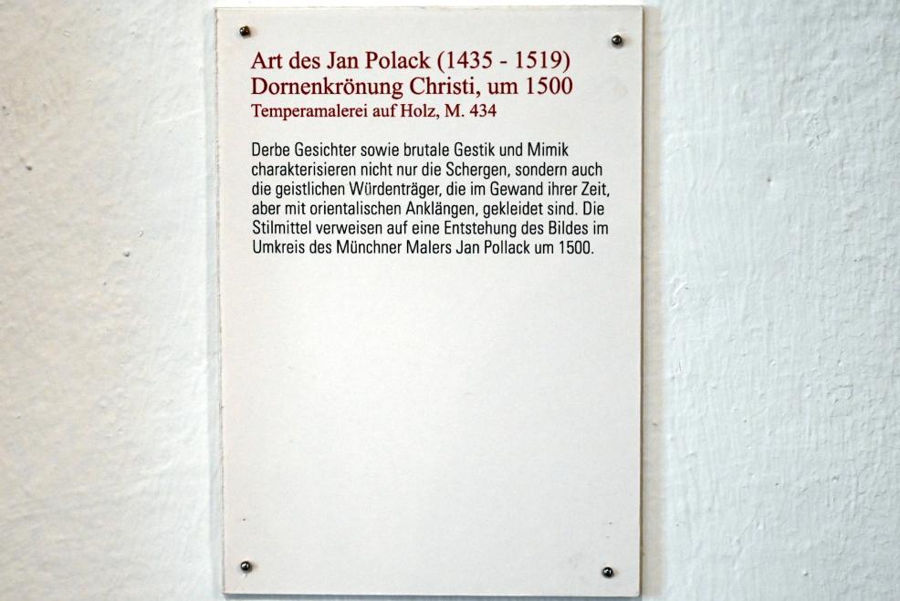 Jan Polack (Nachahmer) (1500), Dornenkrönung Christi, Coburg, Kunstsammlungen der Veste Coburg, Große Hofstube, um 1500, Bild 2/2