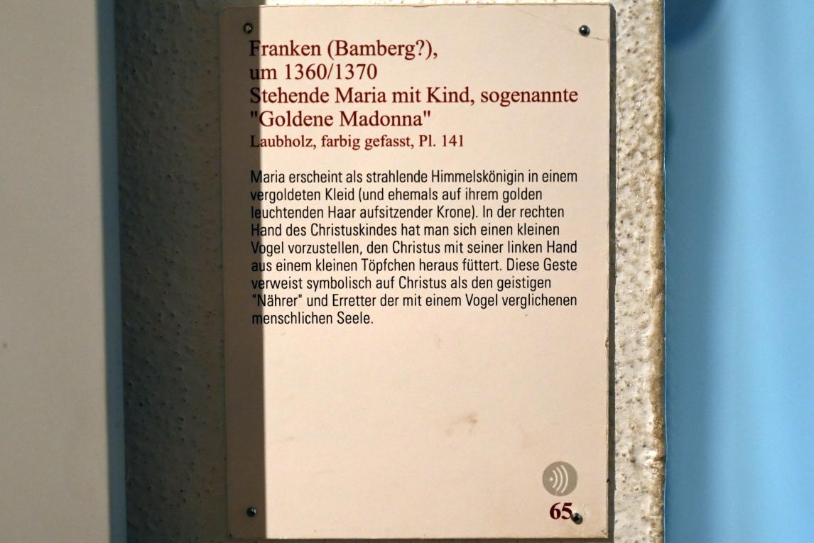 Stehende Maria mit Kind, sogenannte "Goldene Madonna", Coburg, Kunstsammlungen der Veste Coburg, Treppenhaus 2, um 1360–1370, Bild 3/3
