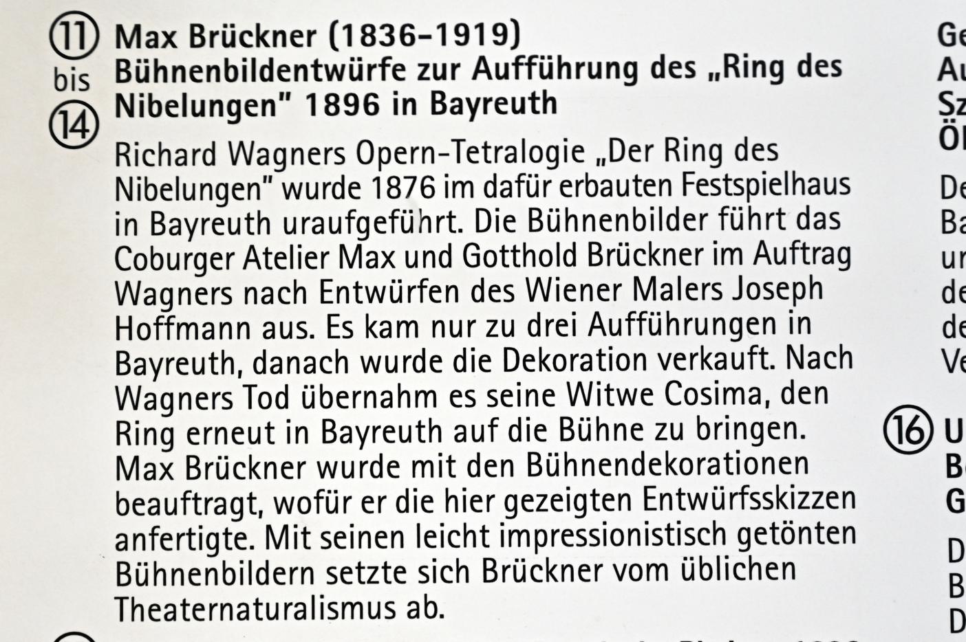 Max Brückner (1896–1910), Bühnenbildentwürfe zur Aufführung des "Ring des Nibelungen" 1896 in Bayreuth, Coburg, Kunstsammlungen der Veste Coburg, Rauchzimmer, 1896, Bild 2/3