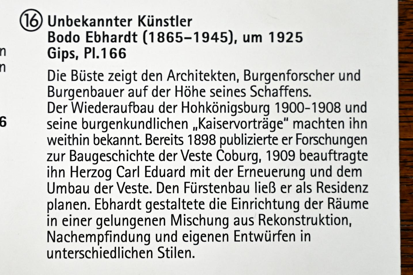 Bodo Ebhardt (1865-1945), Coburg, Kunstsammlungen der Veste Coburg, Rauchzimmer, um 1925, Bild 2/2