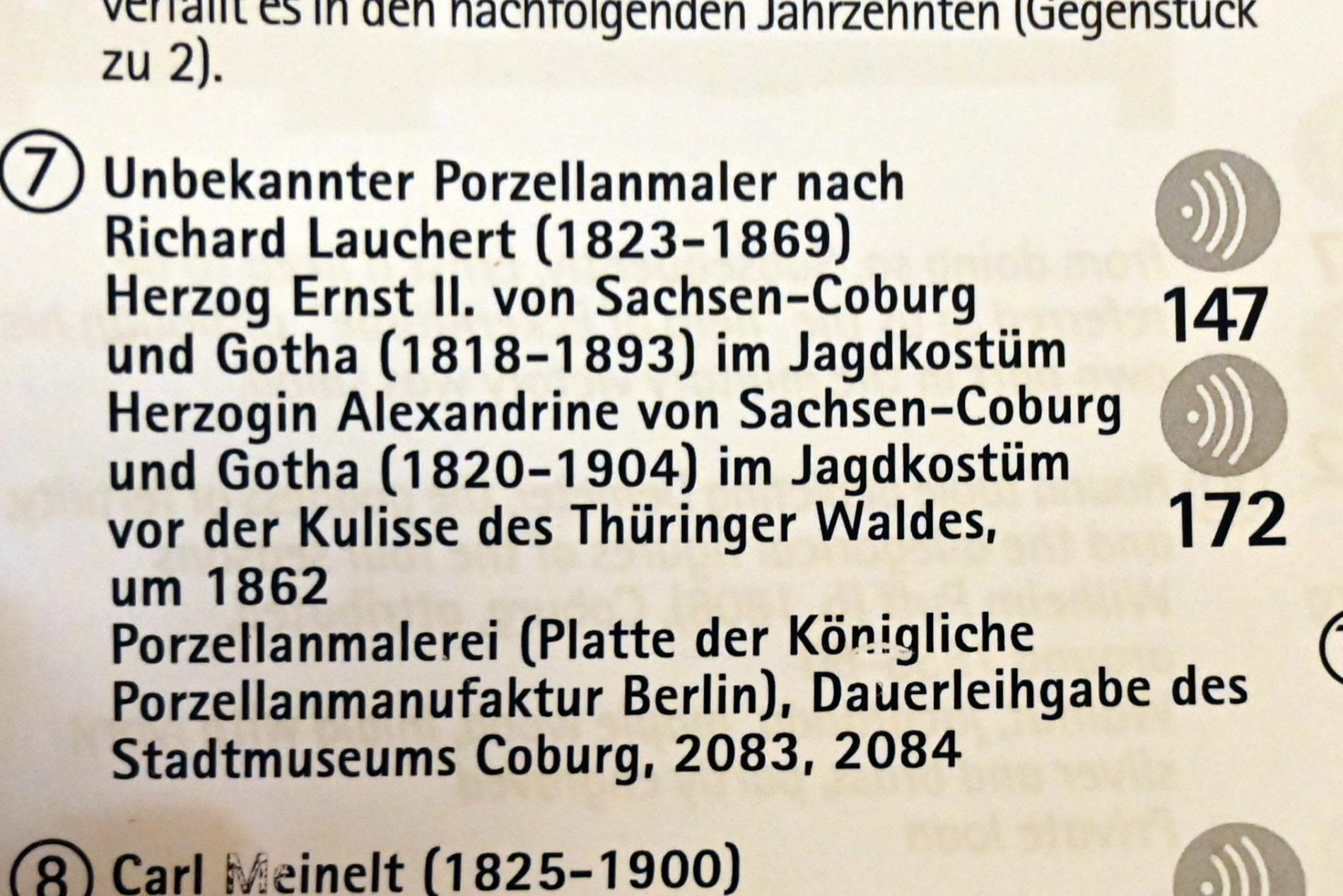 Herzog Ernst II. von Sachsen-Coburg und Gotha (1818-1893) im Jagdkostüm, Coburg, Kunstsammlungen der Veste Coburg, Salon der Herzogin, um 1862, Bild 2/2