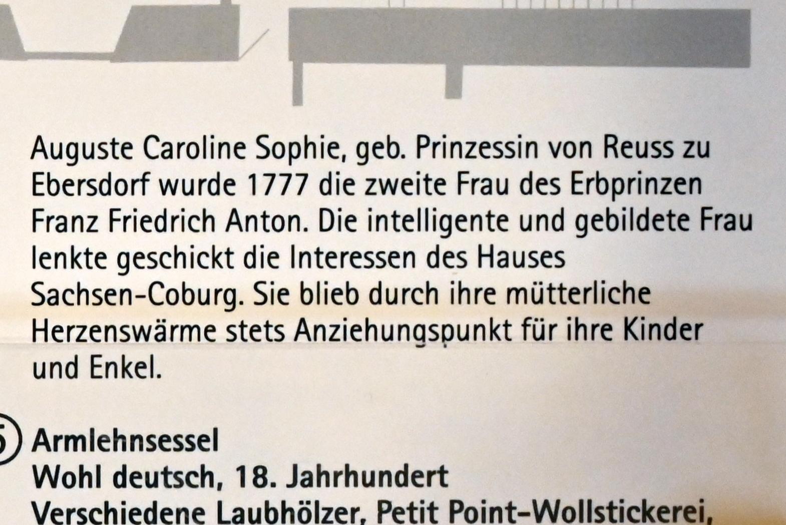 Johann Heinrich Schröder (1800), Auguste Caroline Sophie, geb. Prinzessin von Reuss (1757-1831), Coburg, Kunstsammlungen der Veste Coburg, Fremdenkorridor, um 1800, Bild 3/3