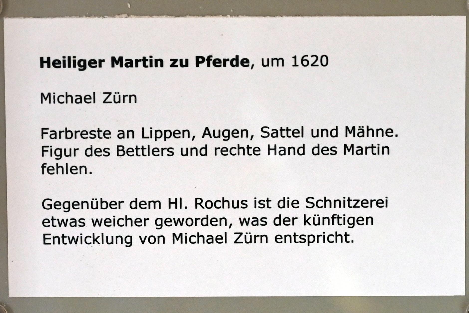 Michael Zürn der Ältere (1614–1650), Heiliger Martin zu Pferde, Überlingen, Städtisches Museum, Kleiner Barocksaal, um 1620, Bild 3/3