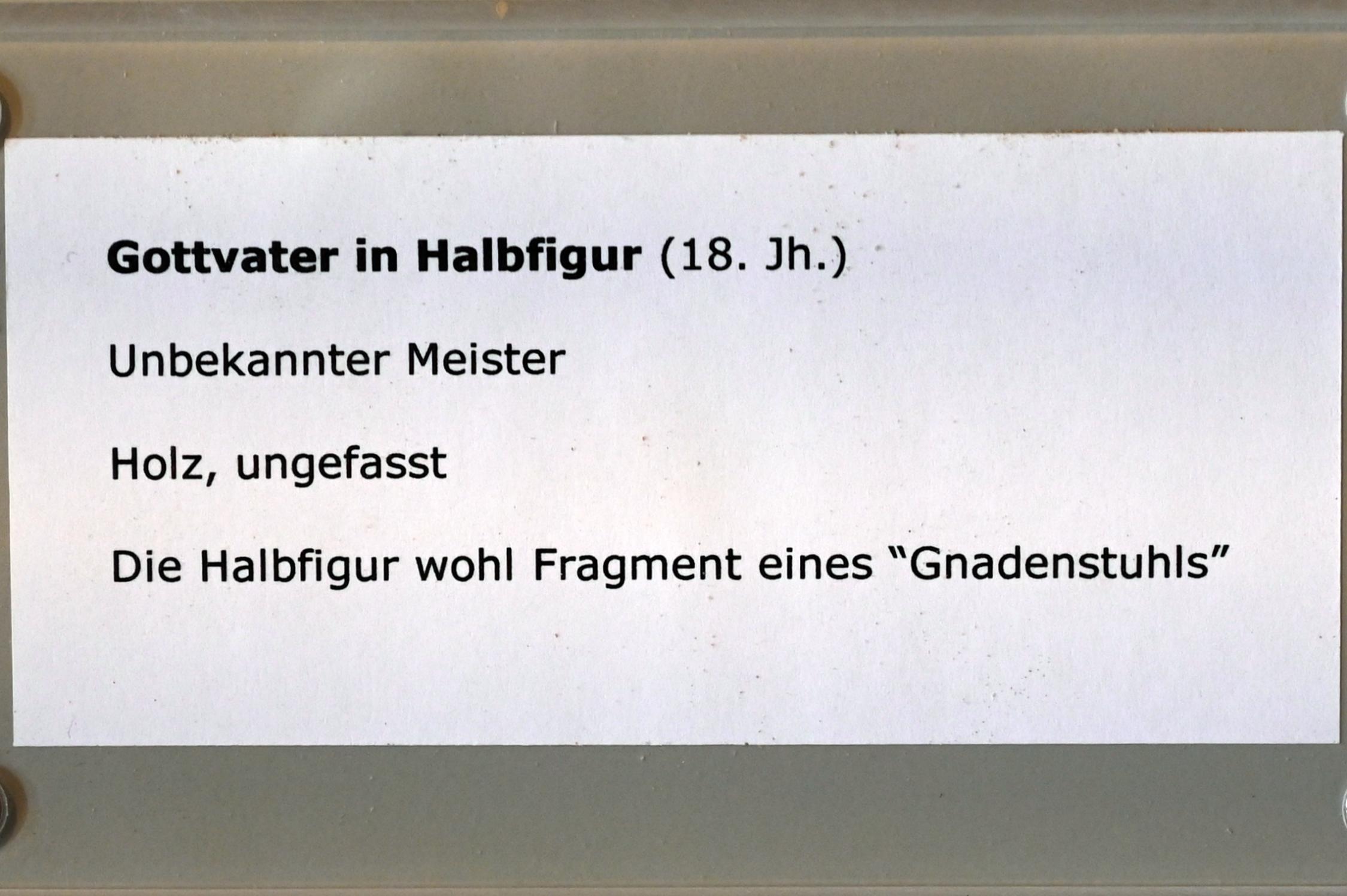 Gottvater in Halbfigur, Überlingen, Städtisches Museum, Kleiner Barocksaal, 18. Jhd., Bild 3/3