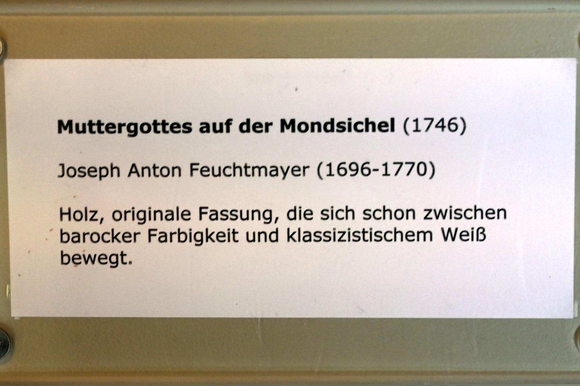 Joseph Anton Feuchtmayer (1718–1770), Muttergottes auf der Mondsichel, Überlingen, Städtisches Museum, Kleiner Barocksaal, 1746, Bild 5/5