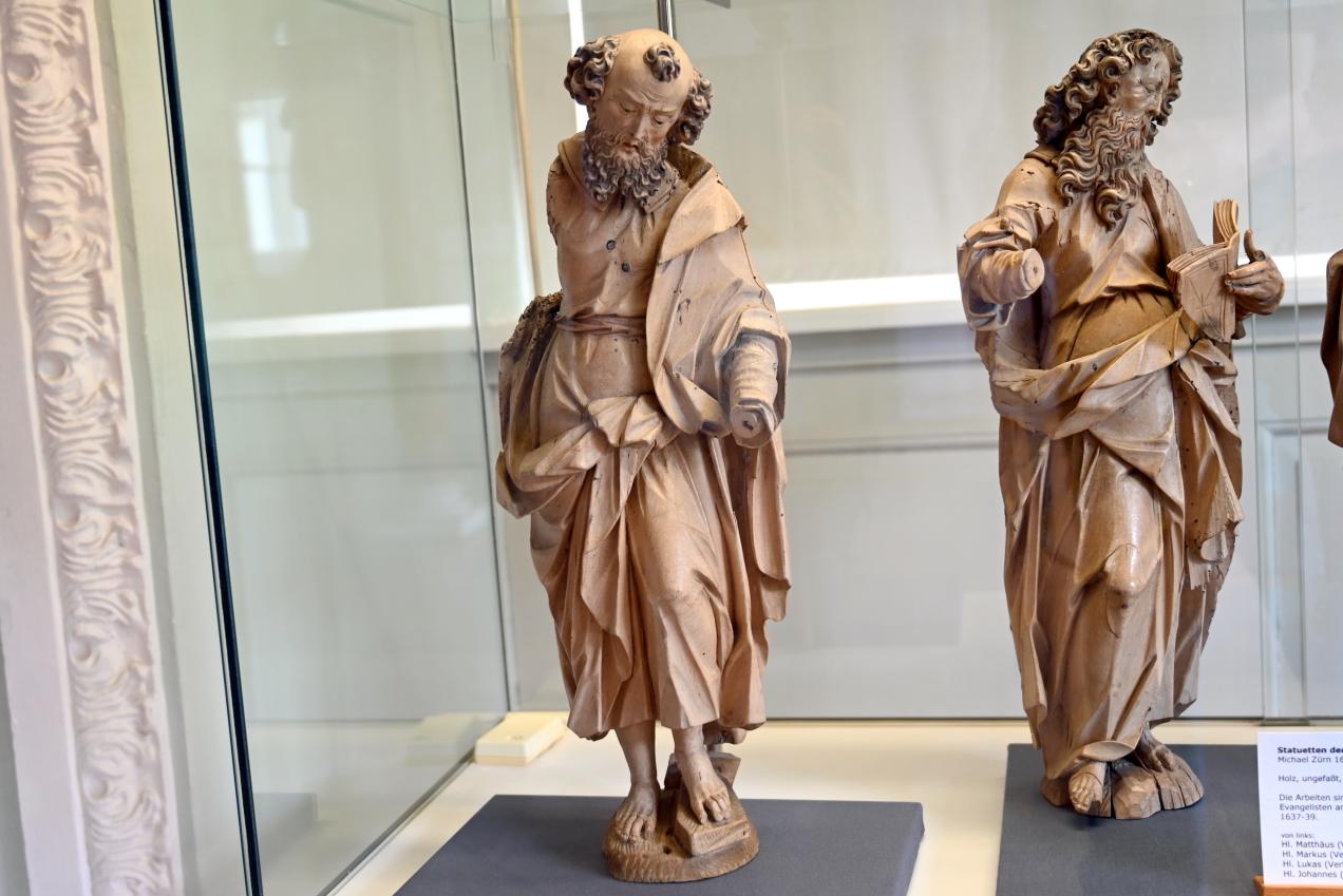 Michael Zürn der Ältere (1614–1650), Statuetten der Vier Evangelisten, Überlingen, Städtisches Museum, Kleiner Barocksaal, 1620–1625, Bild 2/7