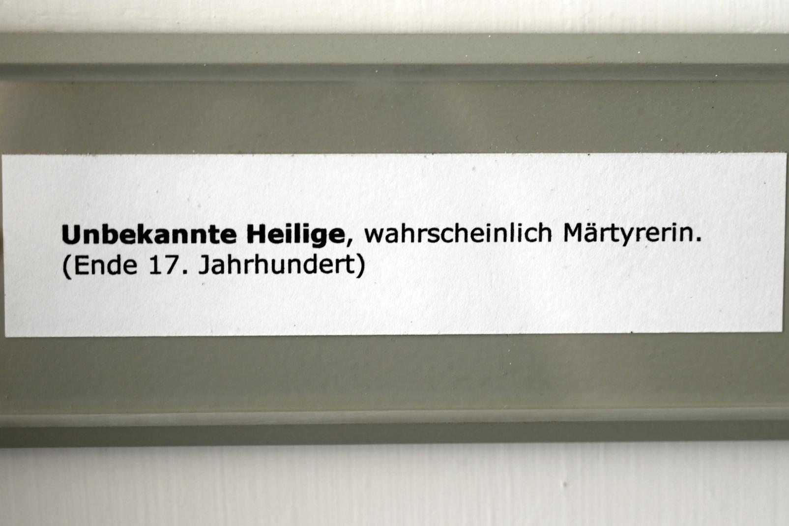 Unbekannte Heilige, Überlingen, Städtisches Museum, Gotisches Zimmer, Ende 17. Jhd., Bild 2/2