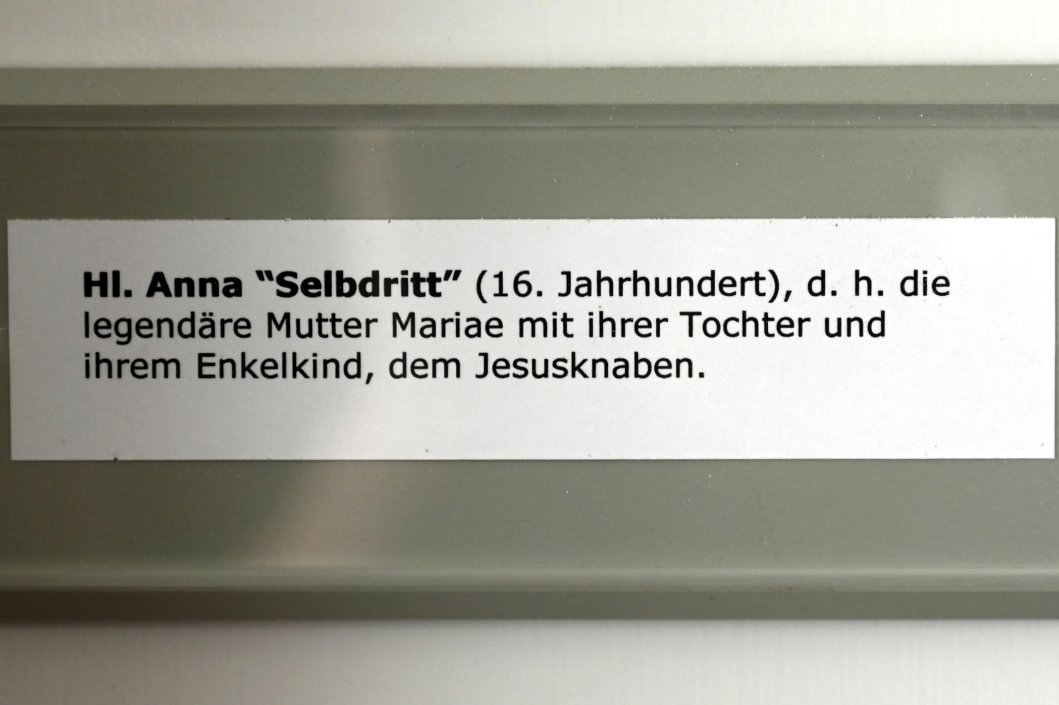 Hl. Anna "Selbdritt", Überlingen, Städtisches Museum, Gotisches Zimmer, 16. Jhd., Bild 2/2