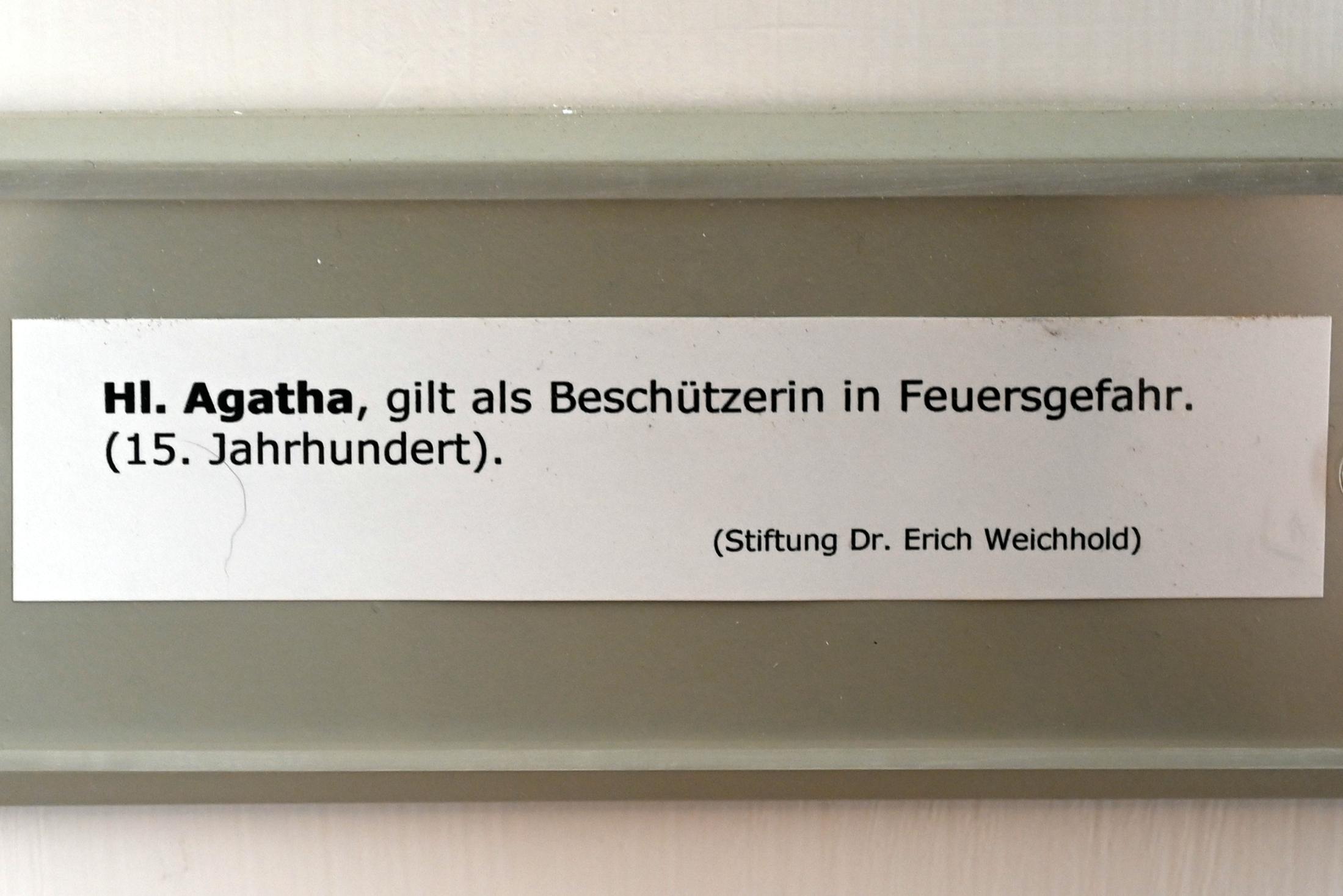 Hl. Agatha, Überlingen, Städtisches Museum, Gotisches Zimmer, 15. Jhd., Bild 2/2