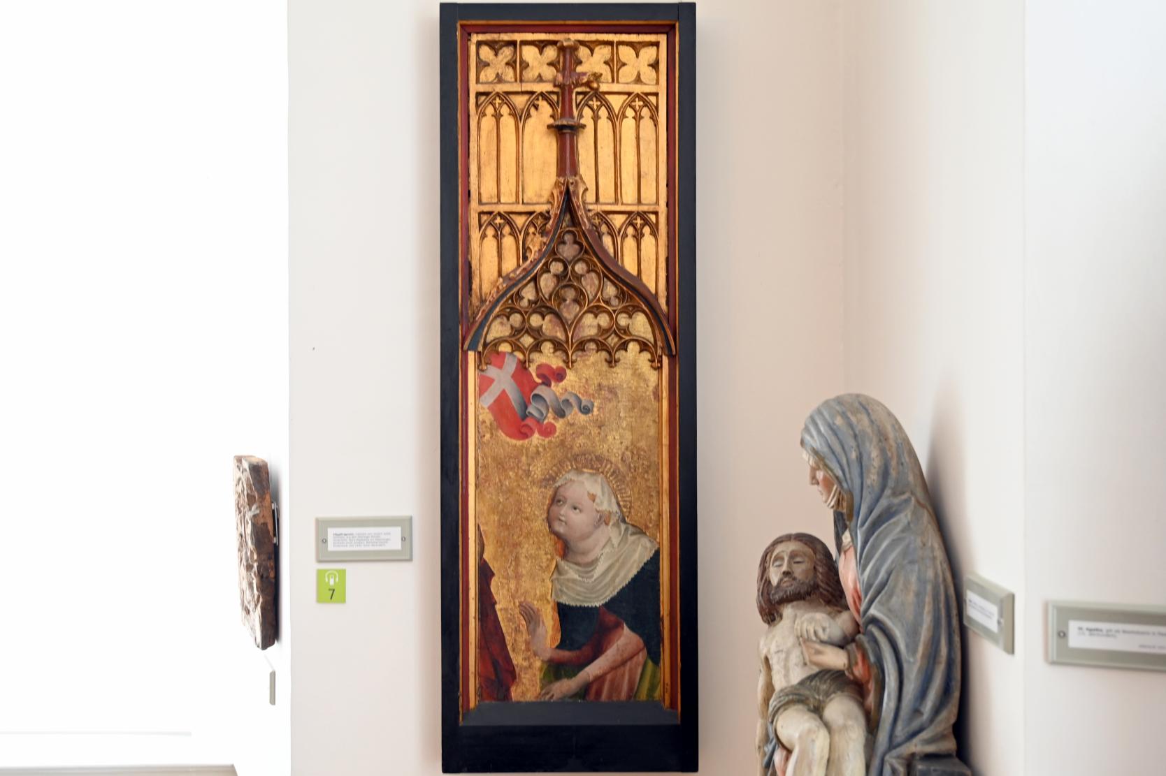 Flügelfragment mit der Hl. Maria Magdalena am Ostermorgen, Überlingen, Münster St. Nikolaus, jetzt Überlingen, Städtisches Museum, Gotisches Zimmer, vor 1430