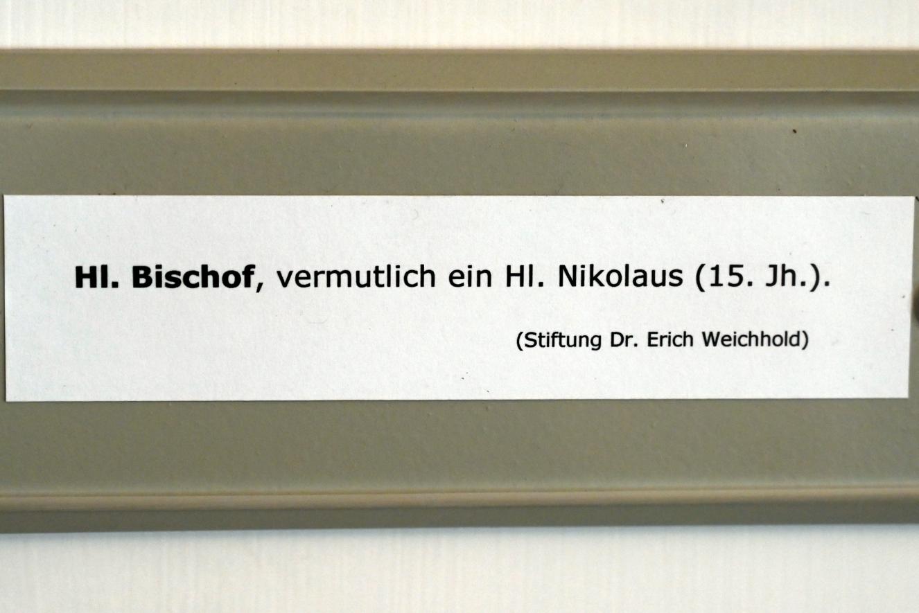 Hl. Bischof, Überlingen, Städtisches Museum, Gotisches Zimmer, 15. Jhd., Bild 3/3