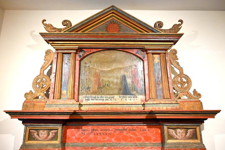 Renaissancealtar, Schwende (Herdwangen-Schönach), Kapelle St. Sebastian, jetzt Überlingen, Städtisches Museum, Krippenraum, 1593–1601, Bild 2/4