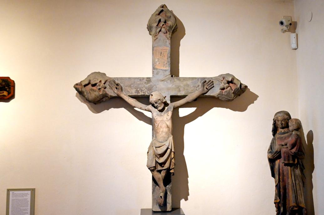 Kruzifix und Muttergottes mit dem Kind, Überlingen, ehem. Leprosorium, jetzt Überlingen, Städtisches Museum, Krippenraum, 1330