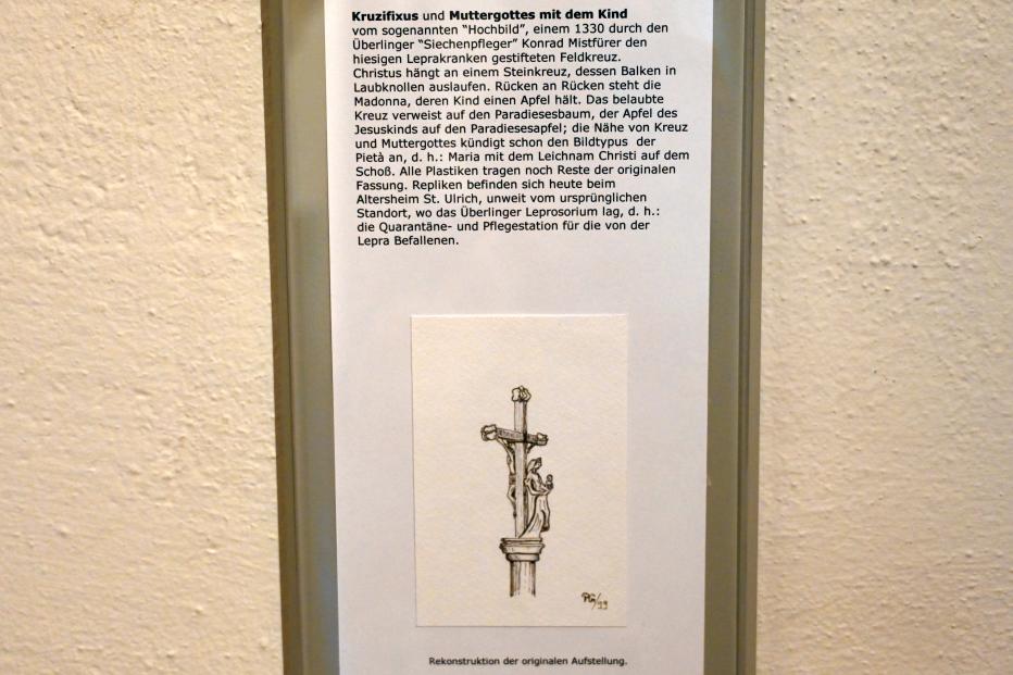 Kruzifix und Muttergottes mit dem Kind, Überlingen, ehem. Leprosorium, jetzt Überlingen, Städtisches Museum, Krippenraum, 1330, Bild 4/4