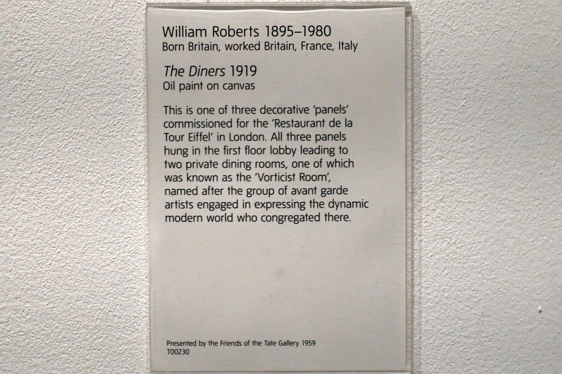 William Roberts (1919), Die Diners, London, Tate Gallery of Modern Art (Tate Modern), Media Networks 2, 1919, Bild 2/2