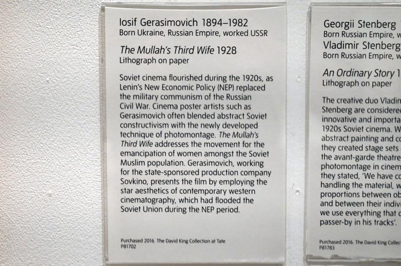 Iosif Gerasimovich (1928), Poster für den Film "The Third Wife of the Mullah", London, Tate Gallery of Modern Art (Tate Modern), Media Networks 2, 1928, Bild 2/2