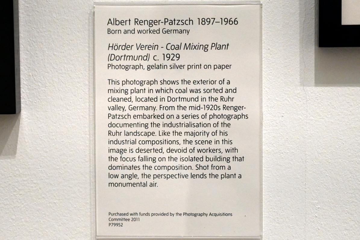 Albert Renger-Patzsch (1925–1959), Hörder Verein - Kohlemischanlage (Dortmund), London, Tate Gallery of Modern Art (Tate Modern), Media Networks 2, um 1929, Bild 2/2