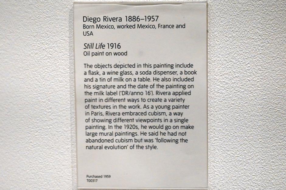 Diego Rivera (1912–1916), Stillleben, London, Tate Gallery of Modern Art (Tate Modern), Media Networks 2, 1916, Bild 2/2
