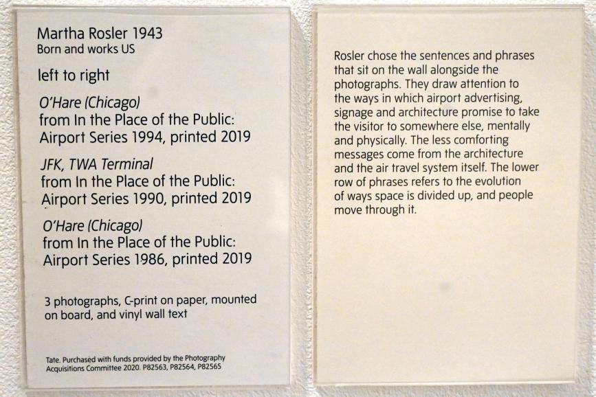Martha Rosler (1986–2016), O'Hare (Chicago), London, Tate Gallery of Modern Art (Tate Modern), Media Networks 4, 1994, Bild 2/2