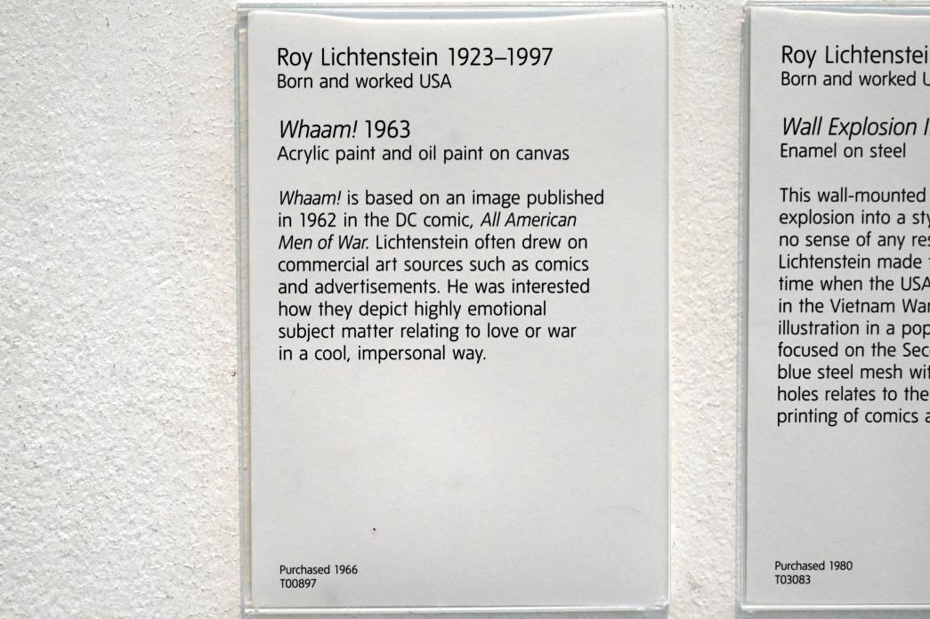 Roy Lichtenstein (1962–1994), Whaam!, London, Tate Gallery of Modern Art (Tate Modern), Media Networks 12, 1963, Bild 2/2