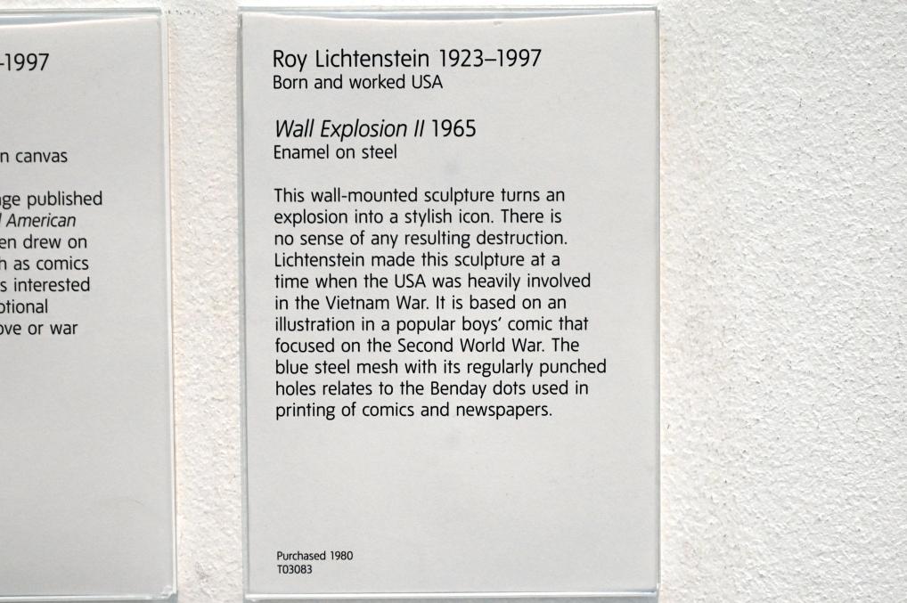 Roy Lichtenstein (1962–1994), Wall Explosion II, London, Tate Gallery of Modern Art (Tate Modern), Media Networks 12, 1965, Bild 2/2