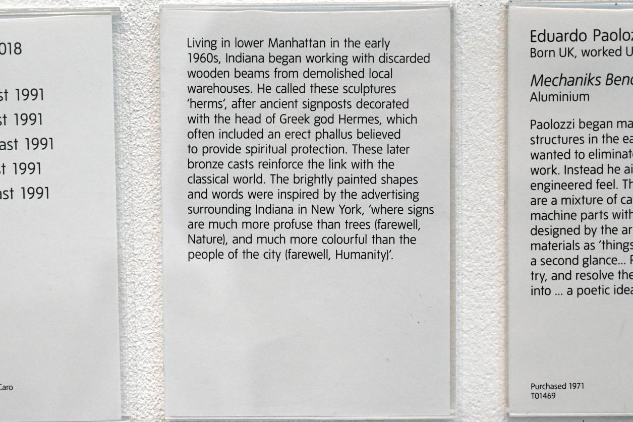 Robert Indiana (Robert Clark) (1960–1966), Eat 1960-2, London, Tate Gallery of Modern Art (Tate Modern), Media Networks 12, 1960, Bild 4/4
