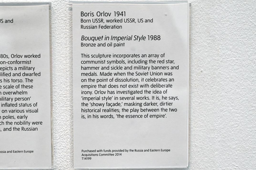 Boris Orlov (1979–1988), Strauß in imperialem Stil, London, Tate Gallery of Modern Art (Tate Modern), Media Networks 12, 1988, Bild 2/2