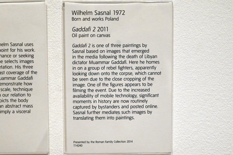 Wilhelm Sasnal (2011–2018), Gaddafi 2, London, Tate Gallery of Modern Art (Tate Modern), Media Networks 11, 2011, Bild 2/2