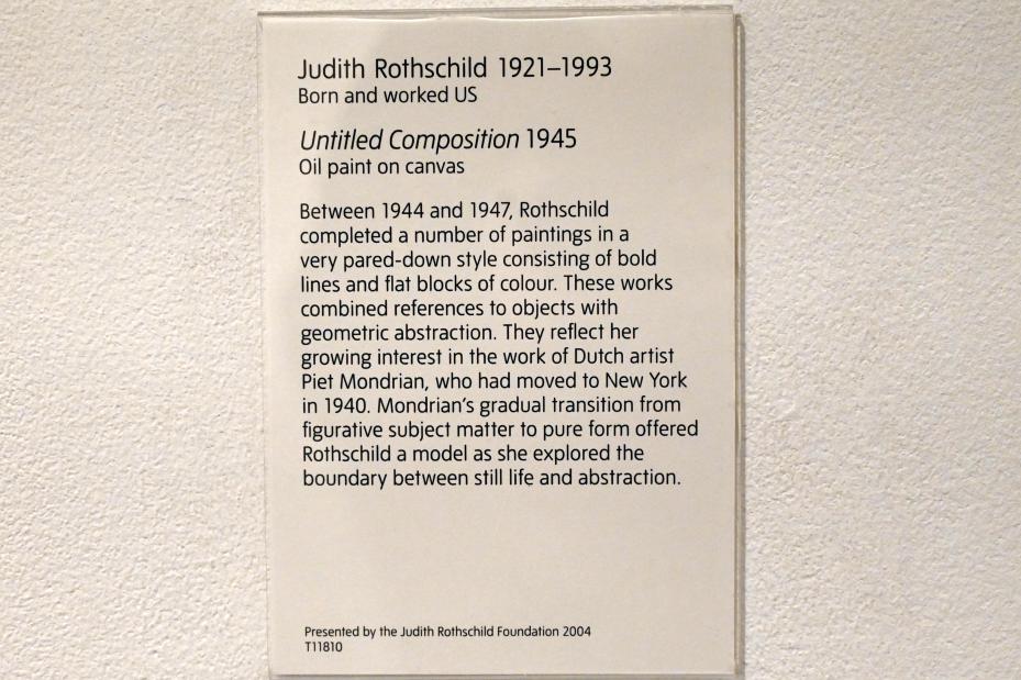 Judith Rothschild (1945), Komposition ohne Titel, London, Tate Gallery of Modern Art (Tate Modern), Materials and Objects 11, 1945, Bild 2/2