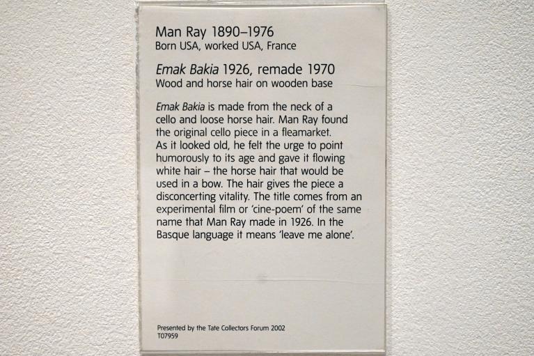 Man Ray (1914–1939), Emak Bakia, London, Tate Gallery of Modern Art (Tate Modern), Materials and Objects 2, 1926, Bild 5/5
