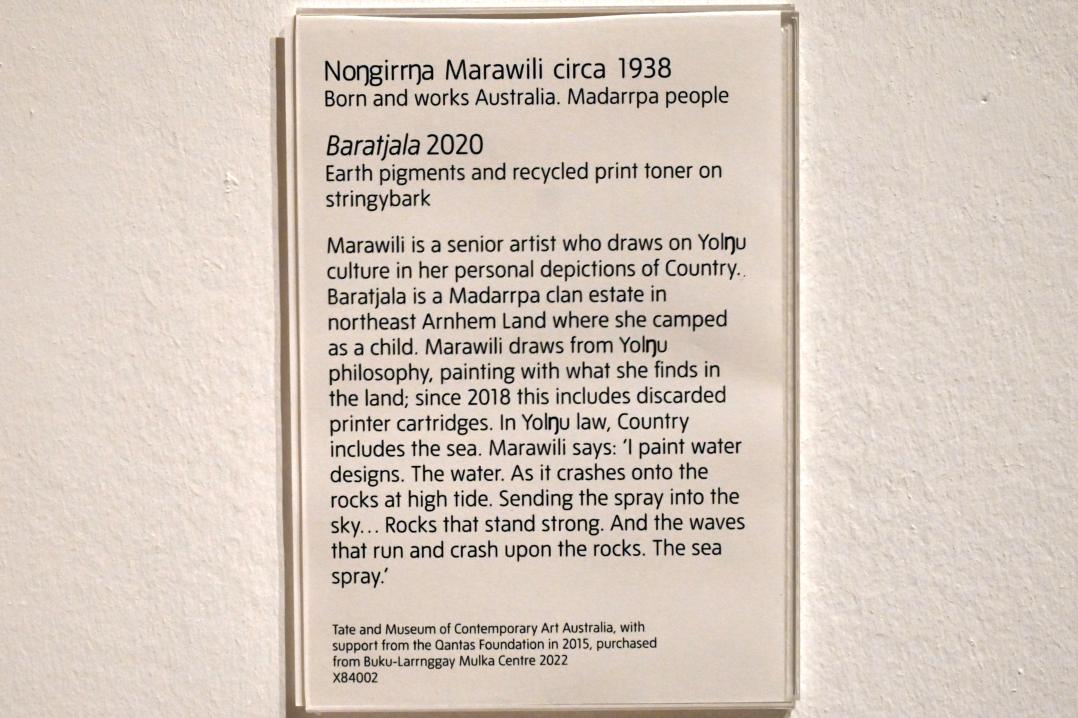 Nonggirrnga Marawili (2020), Baratjala, London, Tate Gallery of Modern Art (Tate Modern), Colour, 2020, Bild 2/2