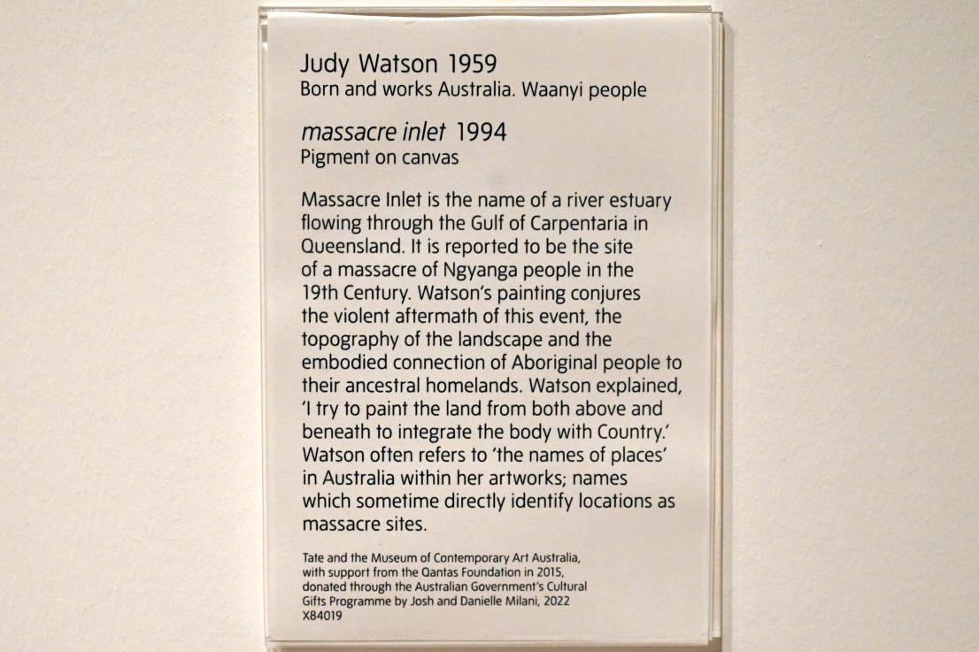 Judy Watson (1994–2020), Massaker Zufluss, London, Tate Gallery of Modern Art (Tate Modern), Colour, 1994, Bild 2/2