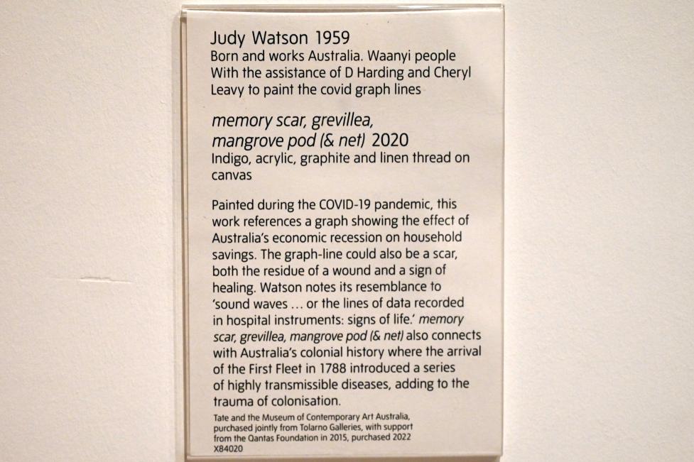 Judy Watson (1994–2020), Narbe der Erinnerung, Grevillea, Mangrovenschote (& Netz), London, Tate Gallery of Modern Art (Tate Modern), Colour, 2020, Bild 2/2