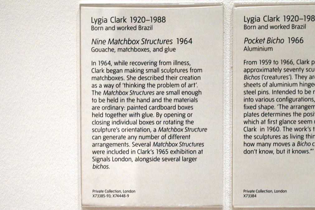 Lygia Clark (1957–1966), Elf Streichholzschachtel-Strukturen, London, Tate Gallery of Modern Art (Tate Modern), Artist and Society 2, 1964, Bild 3/3