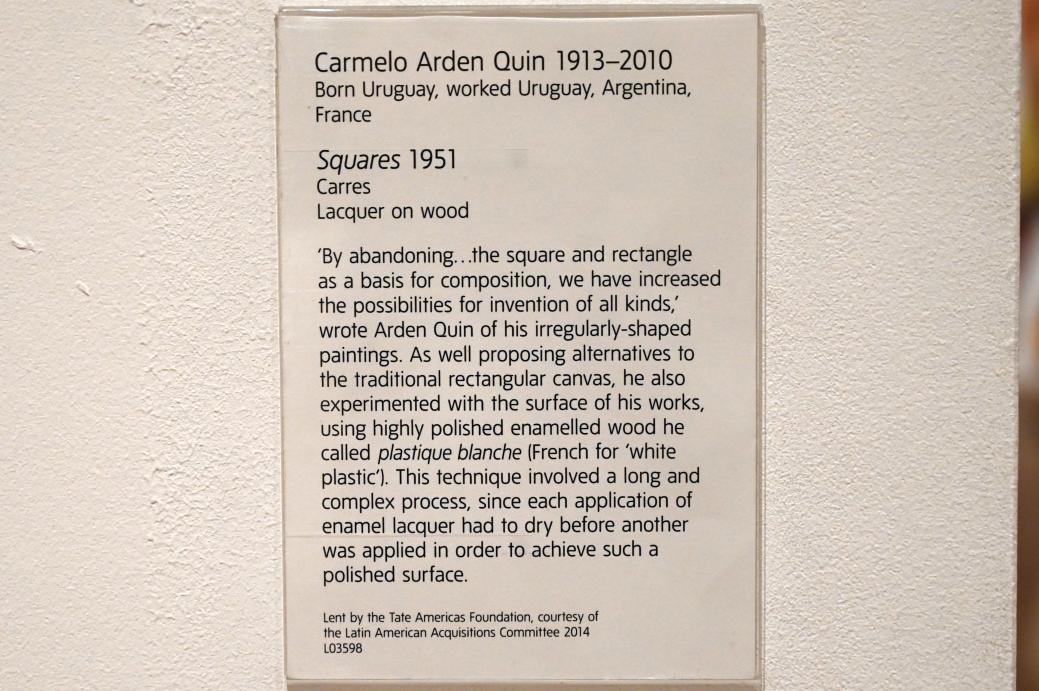 Carmelo Arden Quin (1951), Quadrate, London, Tate Gallery of Modern Art (Tate Modern), Artist and Society 2, 1951, Bild 2/2