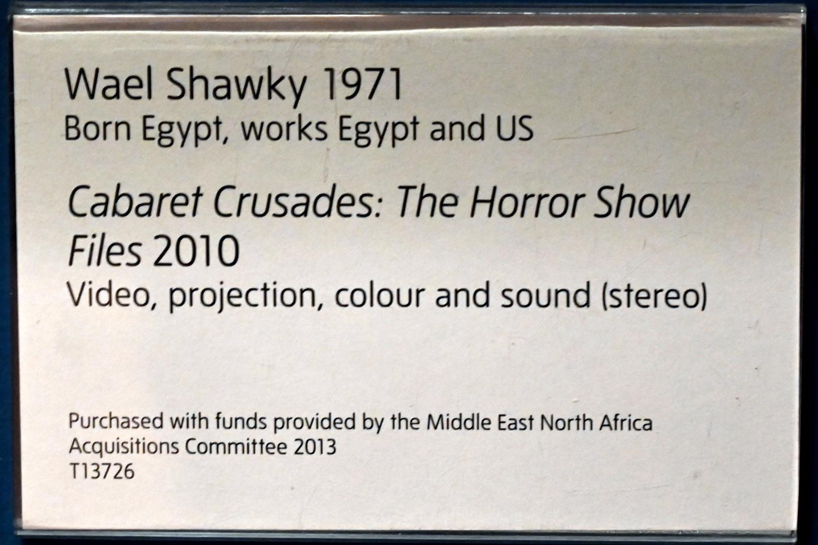 Wael Shawky (2010), Kabarettkreuzzüge: Die Horrorshow, London, Tate Gallery of Modern Art (Tate Modern), Artist and Society 13, 2010, Bild 5/5
